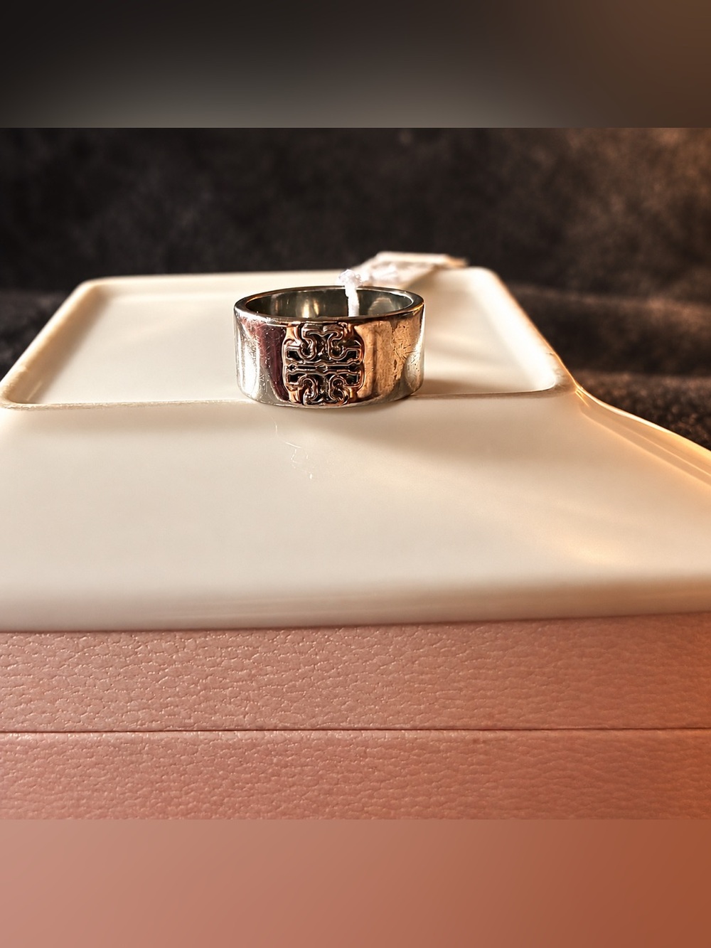 Tory Burch Britten Silver Band size 7 - Picture 2 of 5